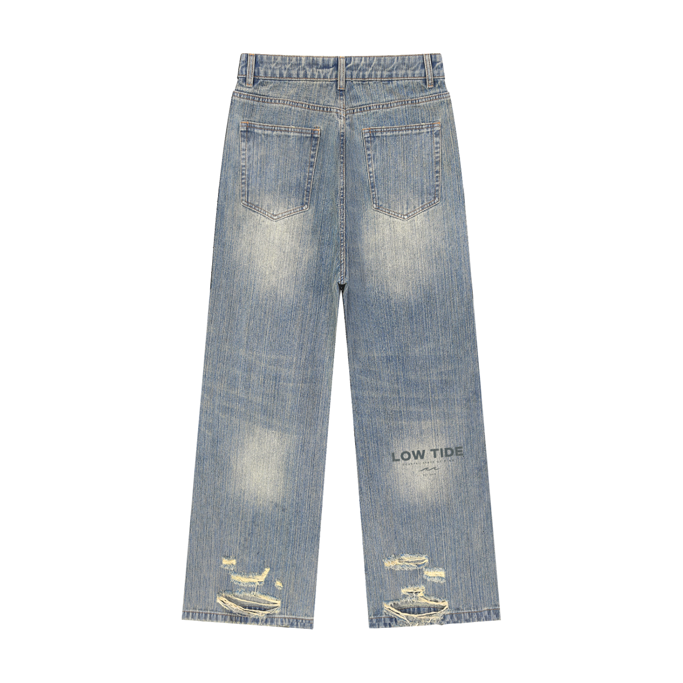 Vintage Wash Distressed Denim Jeans
