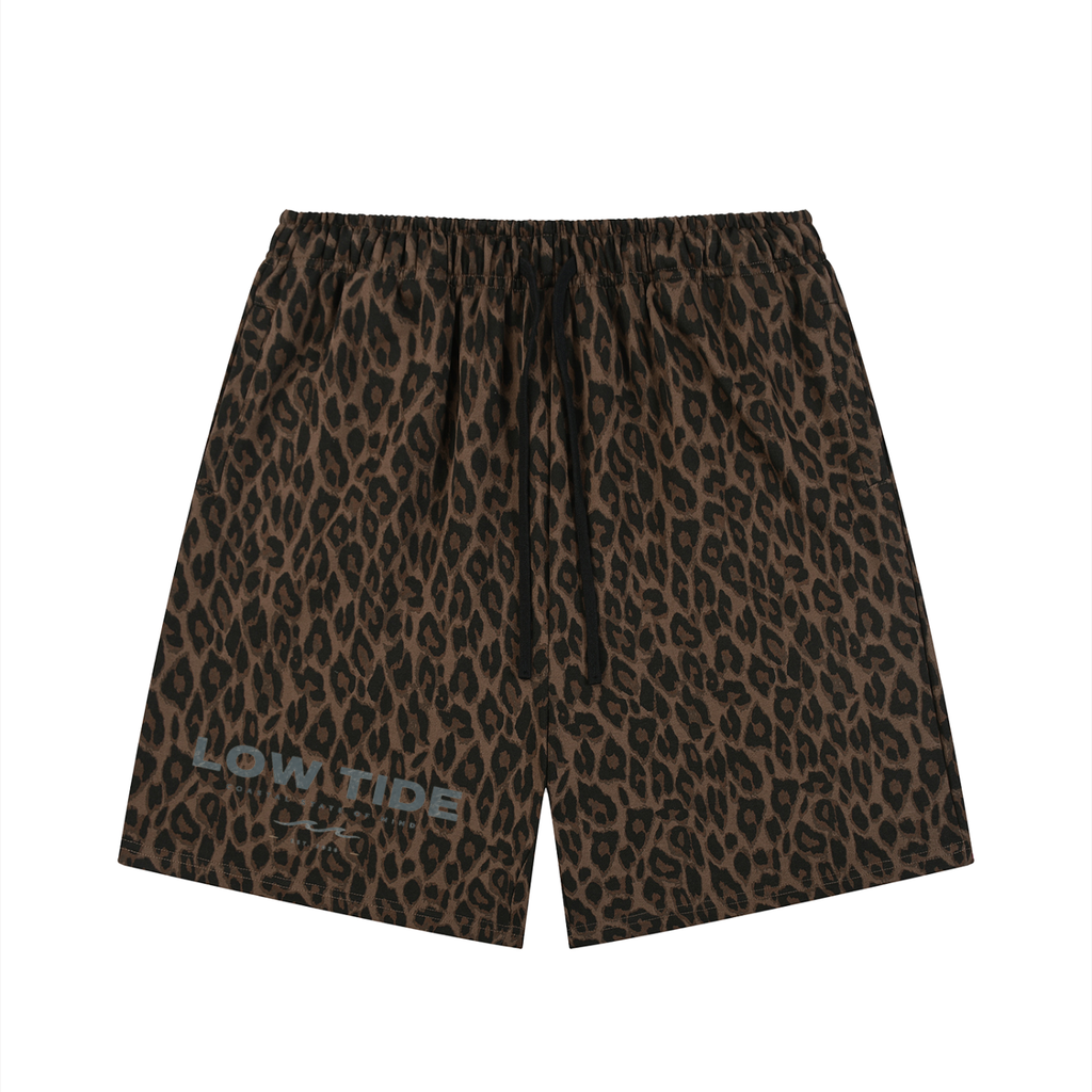 Heavyweight Leopard Drawstring Shorts