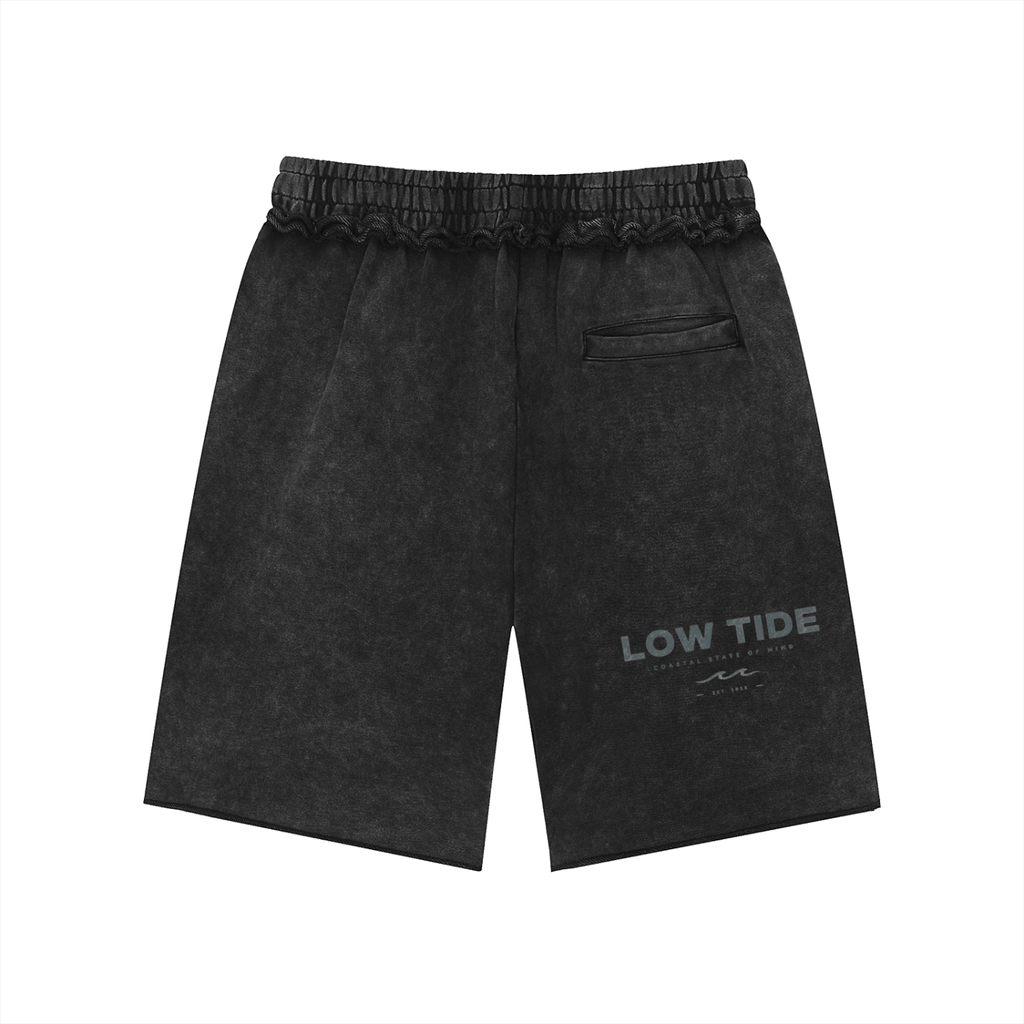 Unisex Mineral Wash Raw Edge Shorts
