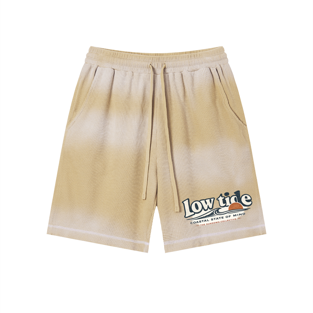 Unisex Sunfade Waffle Raw Hem Shorts