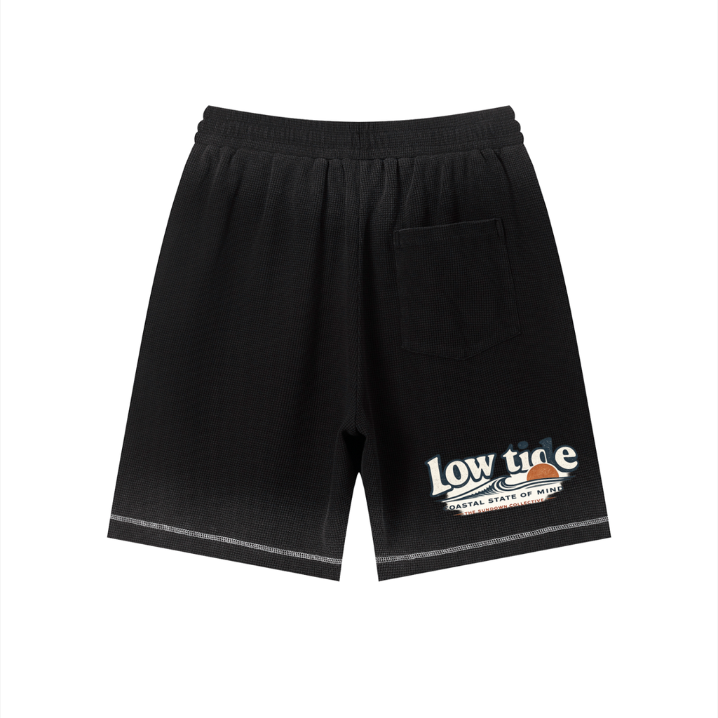 Unisex Sunfade Waffle Raw Hem Shorts