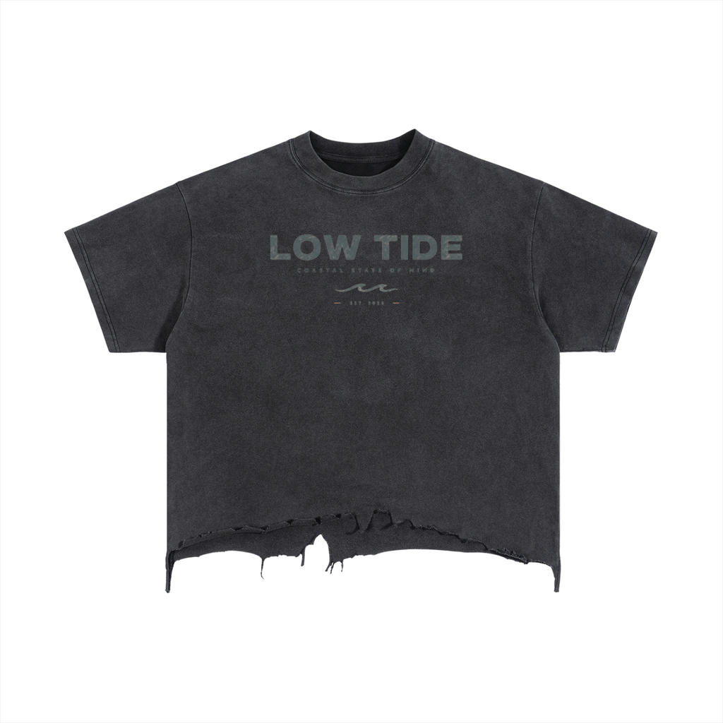 Vintage Wash Boxy Distressed Hem T-Shirt