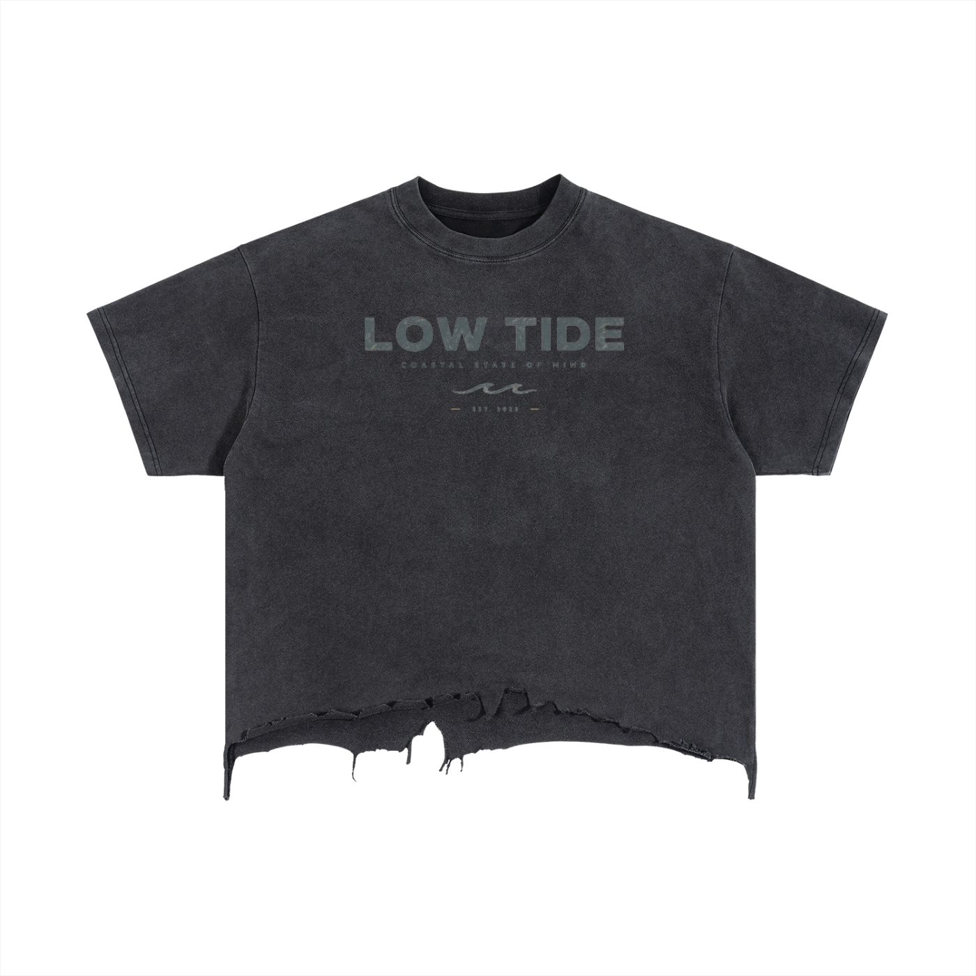 Vintage Wash Boxy Distressed Hem T-Shirt