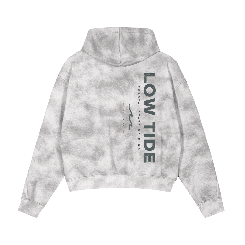 -Dirty Washed Zip-Up Fleece Hoodie-