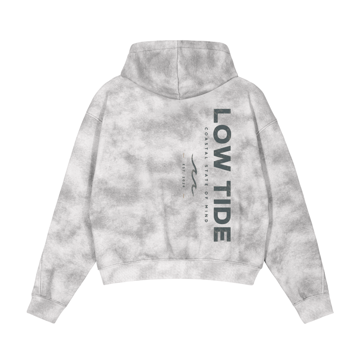 -Dirty Washed Zip-Up Fleece Hoodie-