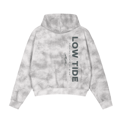 -Dirty Washed Zip-Up Fleece Hoodie-