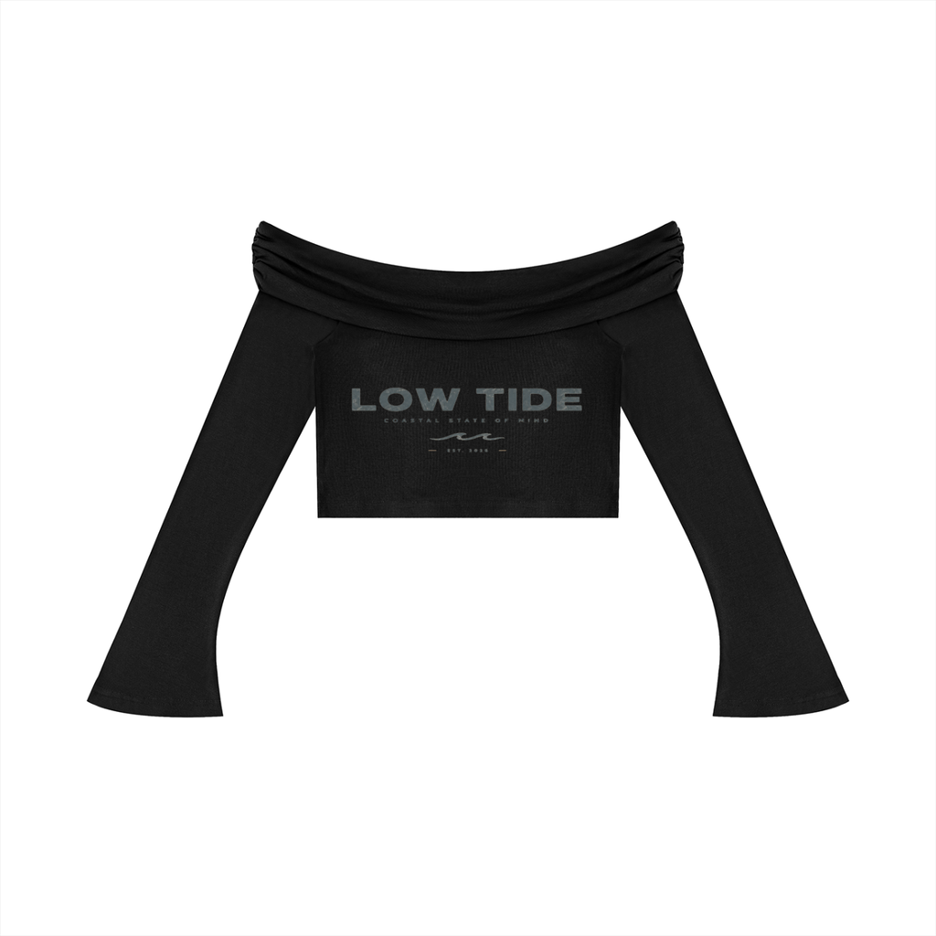 Women's Off-the-Shoulder Bell Sleeve Crop T-Shirt