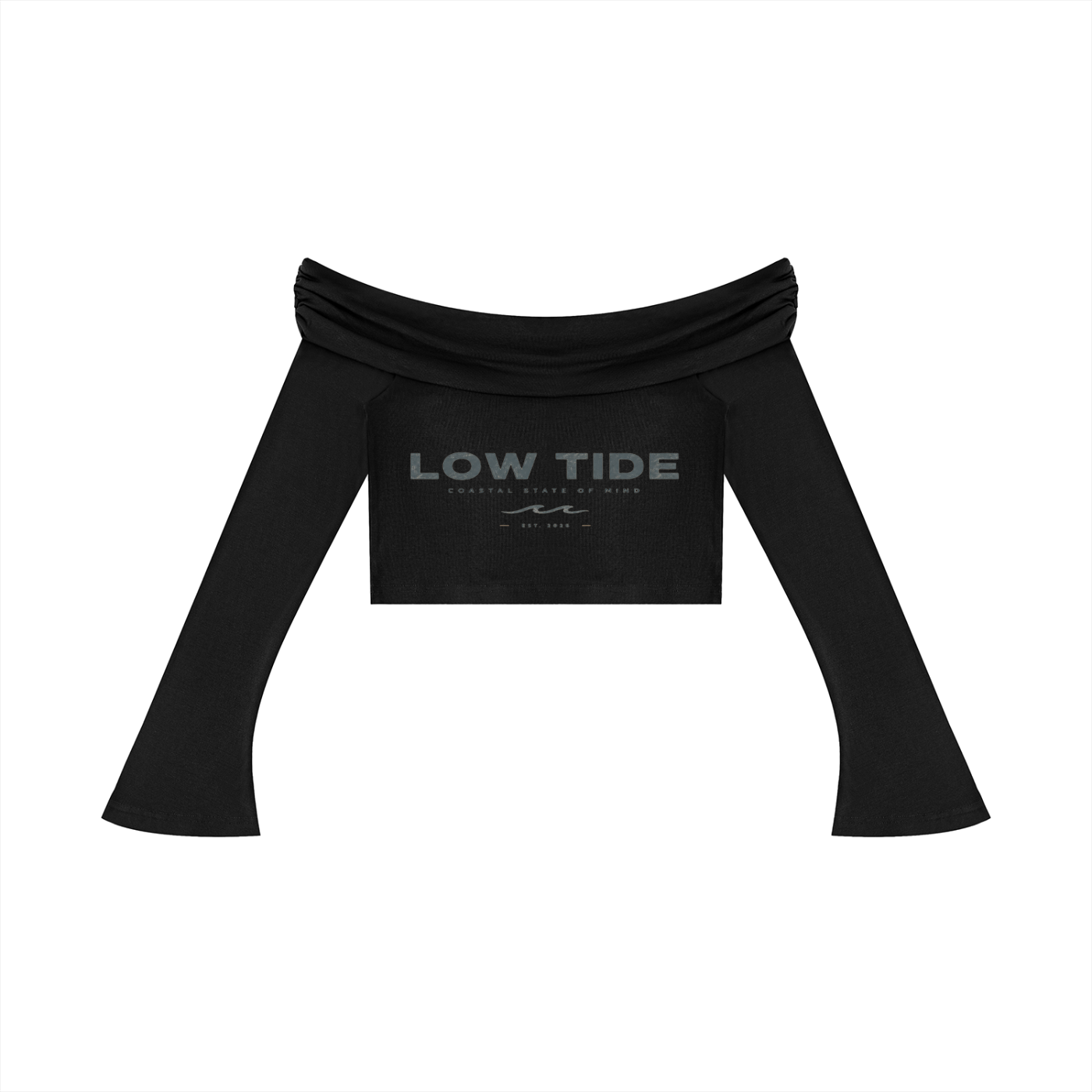 Women's Off-the-Shoulder Bell Sleeve Crop T-Shirt