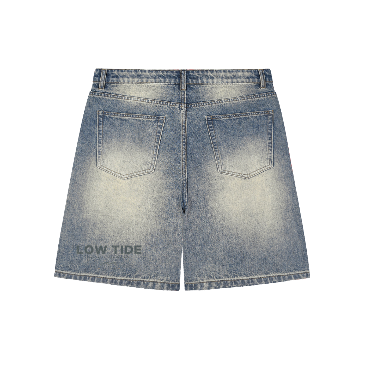 Faded Distressed Baggy Denim Shorts