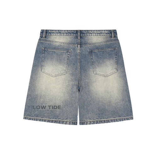 Faded Distressed Baggy Denim Shorts
