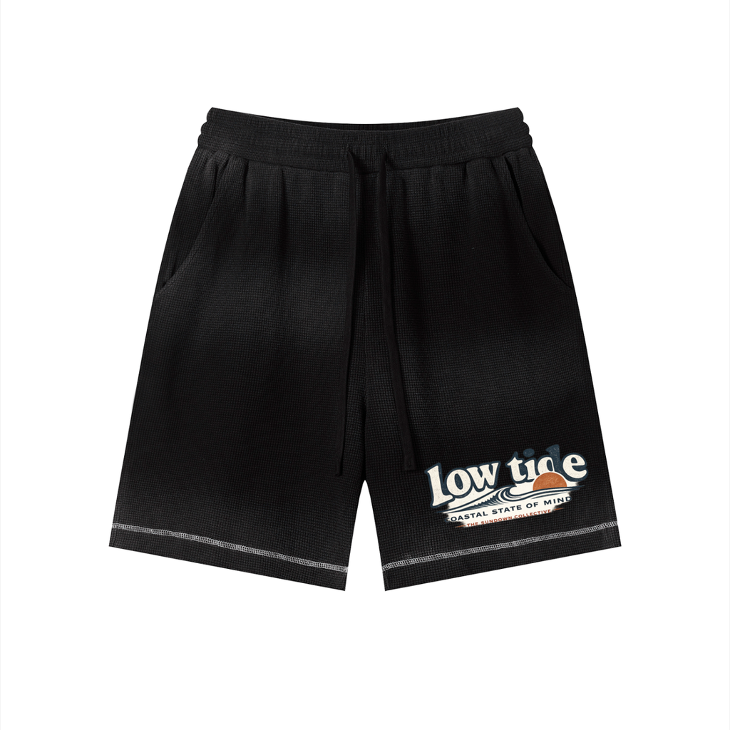 Unisex Sunfade Waffle Raw Hem Shorts