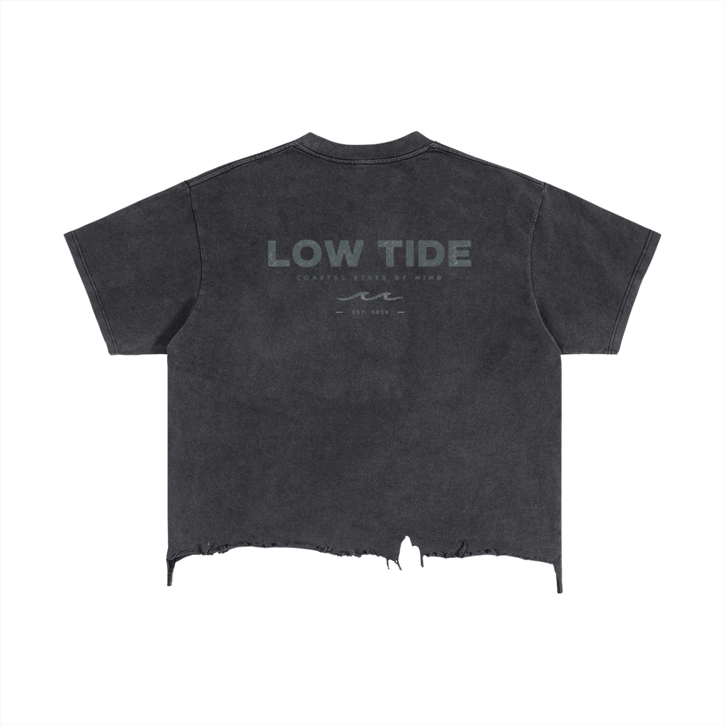 Vintage Wash Boxy Distressed Hem T-Shirt