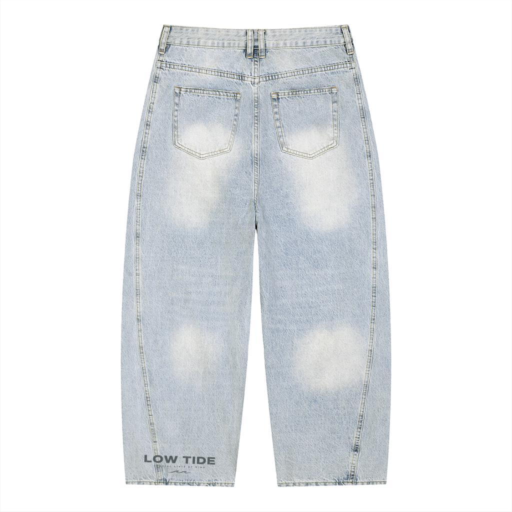 Men's Vintage Wash Sunfade Barrel Leg Jeans