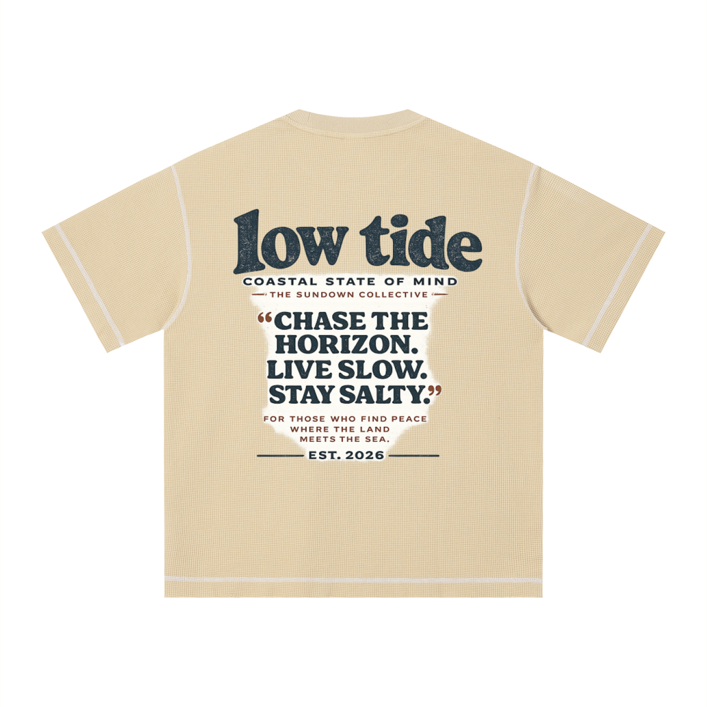 sundown -Unisex Sunfade Waffle Boxy T-Shirt -