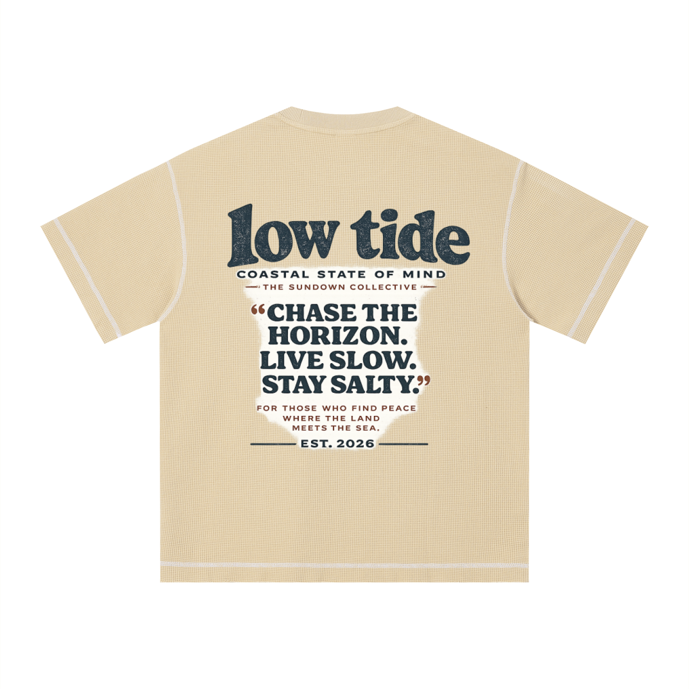 sundown -Unisex Sunfade Waffle Boxy T-Shirt -