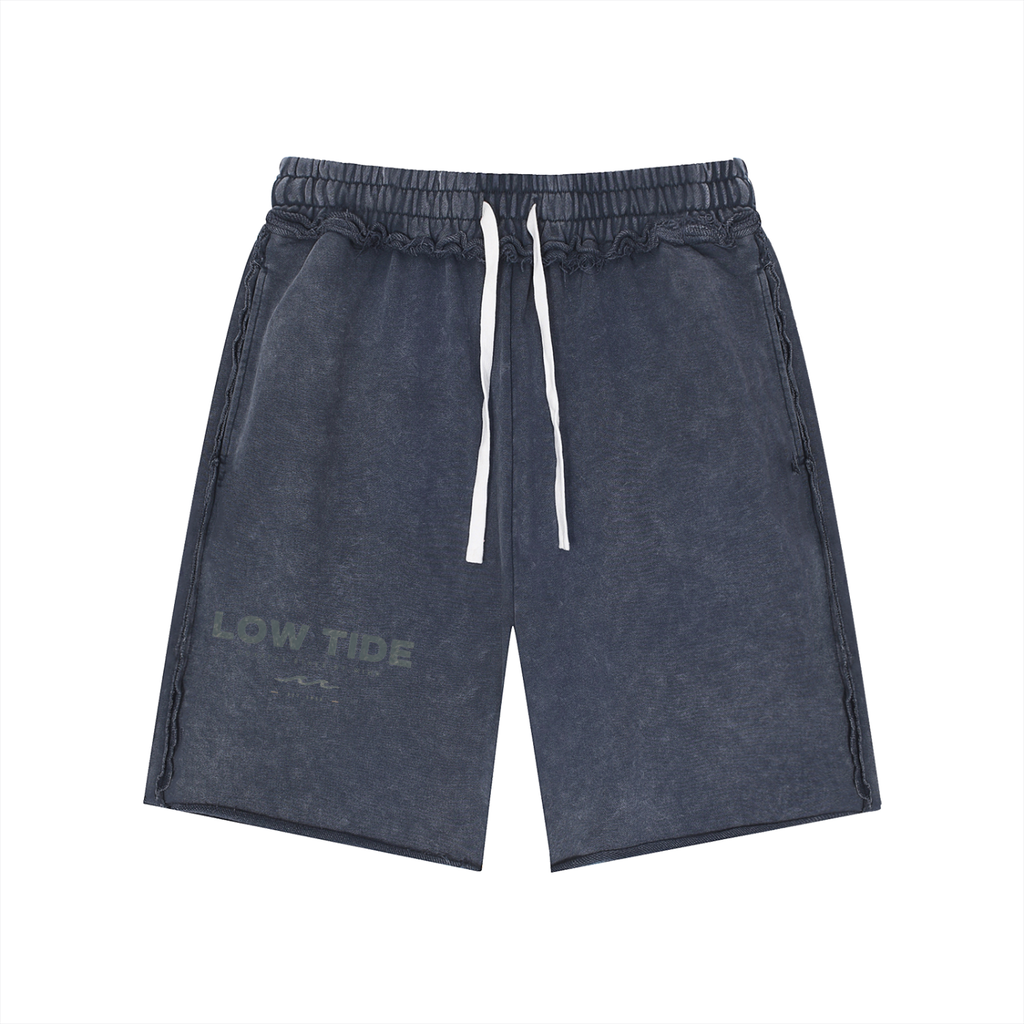 Unisex Mineral Wash Raw Edge Shorts