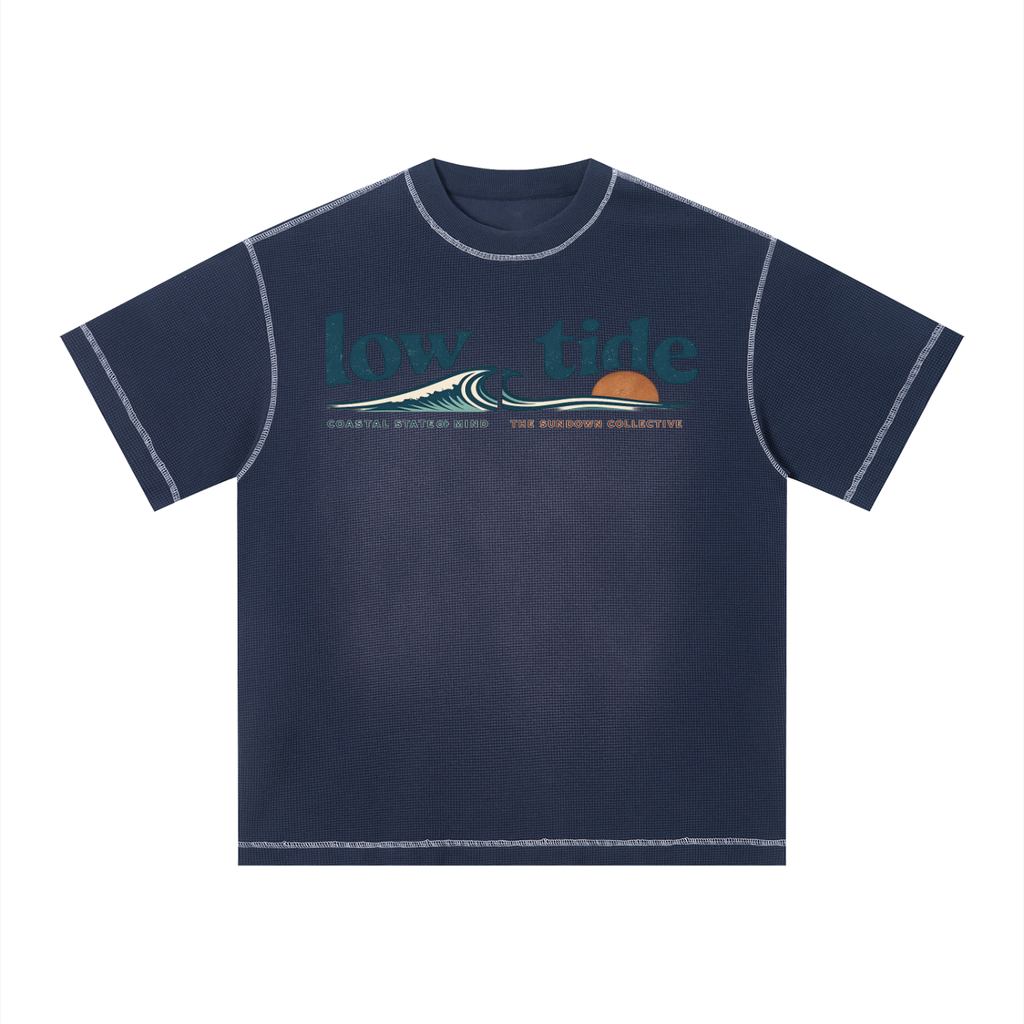 sundown -Unisex Sunfade Waffle Boxy T-Shirt -