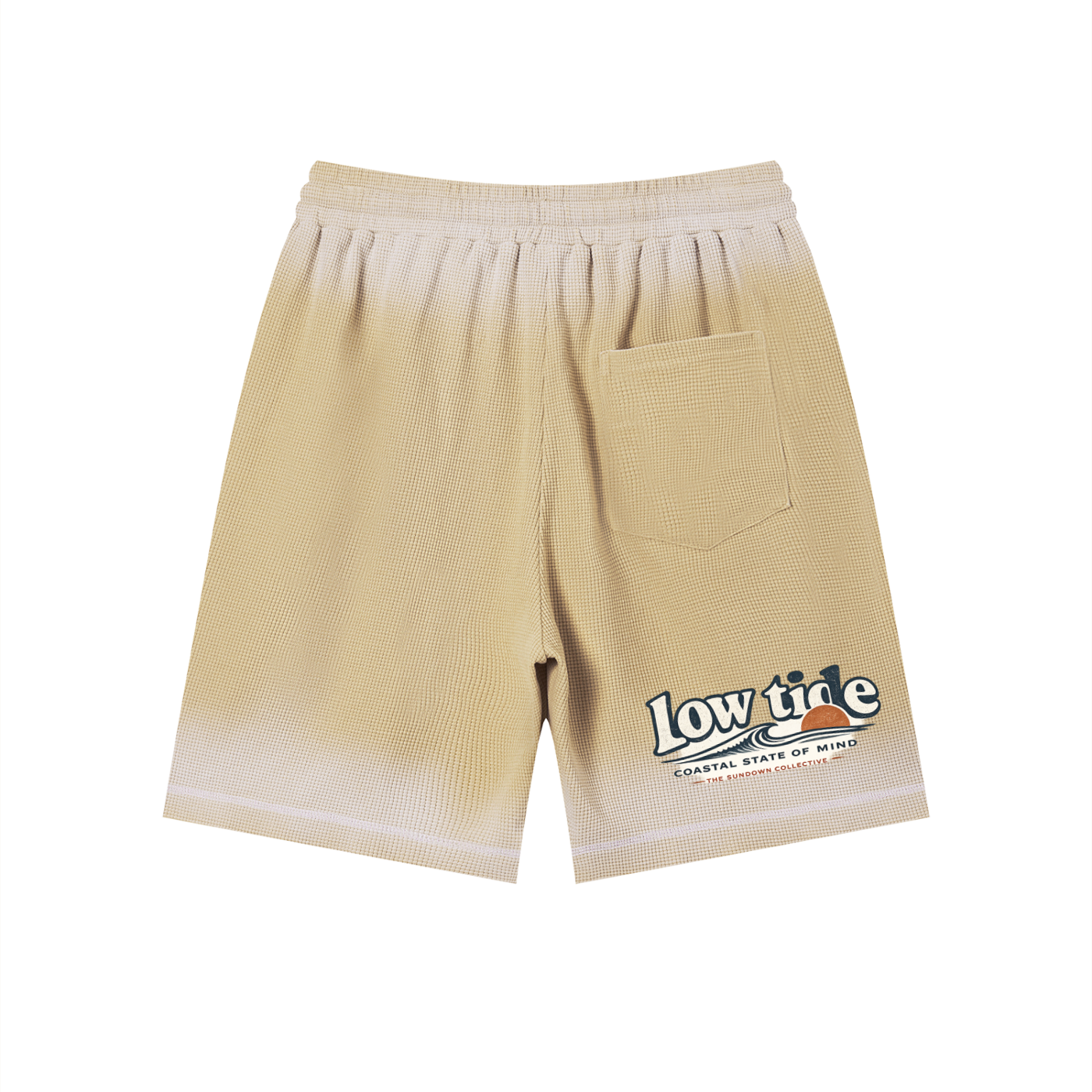 Unisex Sunfade Waffle Raw Hem Shorts