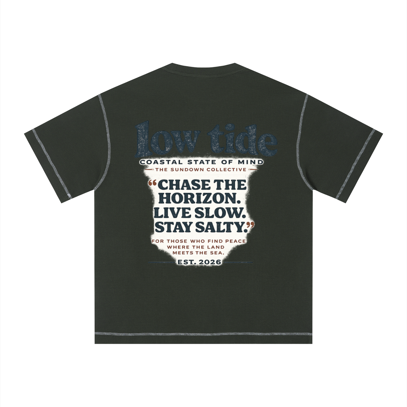 sundown -Unisex Sunfade Waffle Boxy T-Shirt -