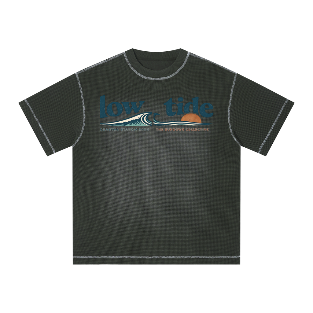 sundown -Unisex Sunfade Waffle Boxy T-Shirt -