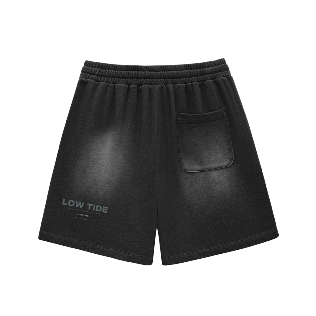 Sun Fade Raw Edge Cotton Shorts