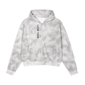 -Dirty Washed Zip-Up Fleece Hoodie-