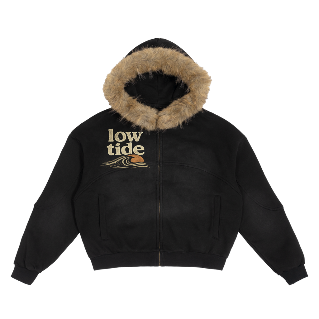 Shoreline Sun‑Washed Fur Hoodie