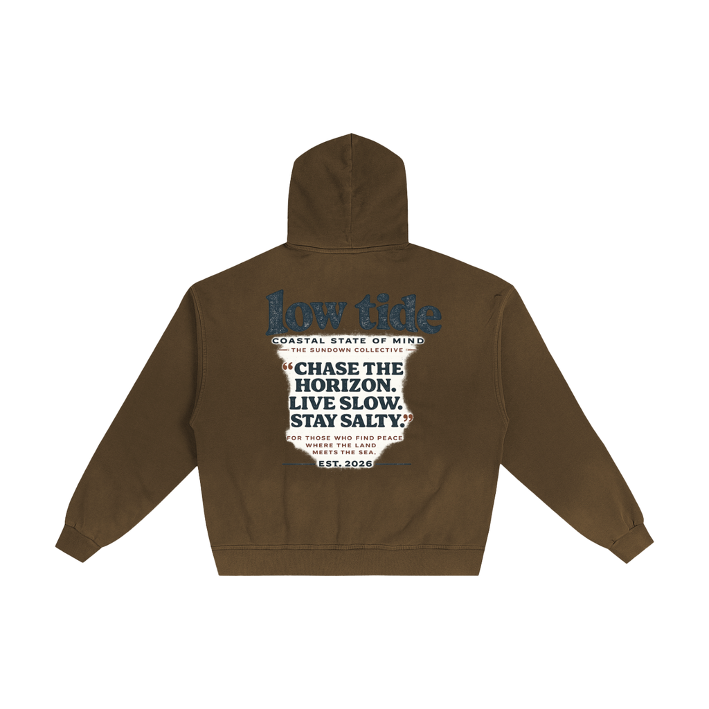 Sundown collective -Hand-Frayed Sunfade Zip Hoodie-