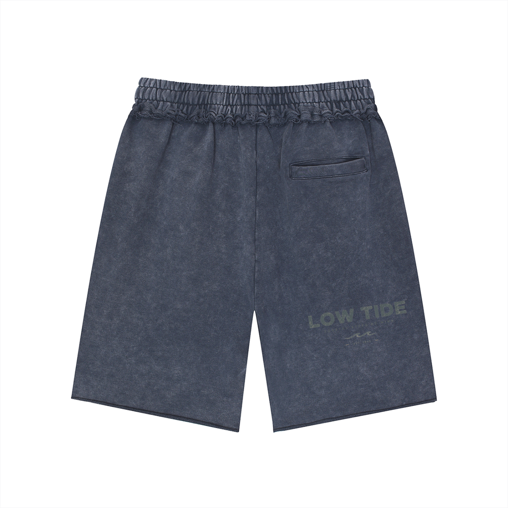Unisex Mineral Wash Raw Edge Shorts