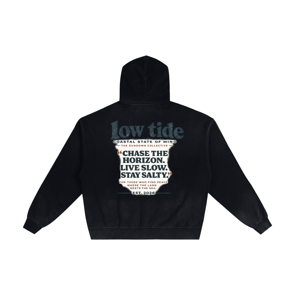 Sundown collective -Hand-Frayed Sunfade Zip Hoodie-
