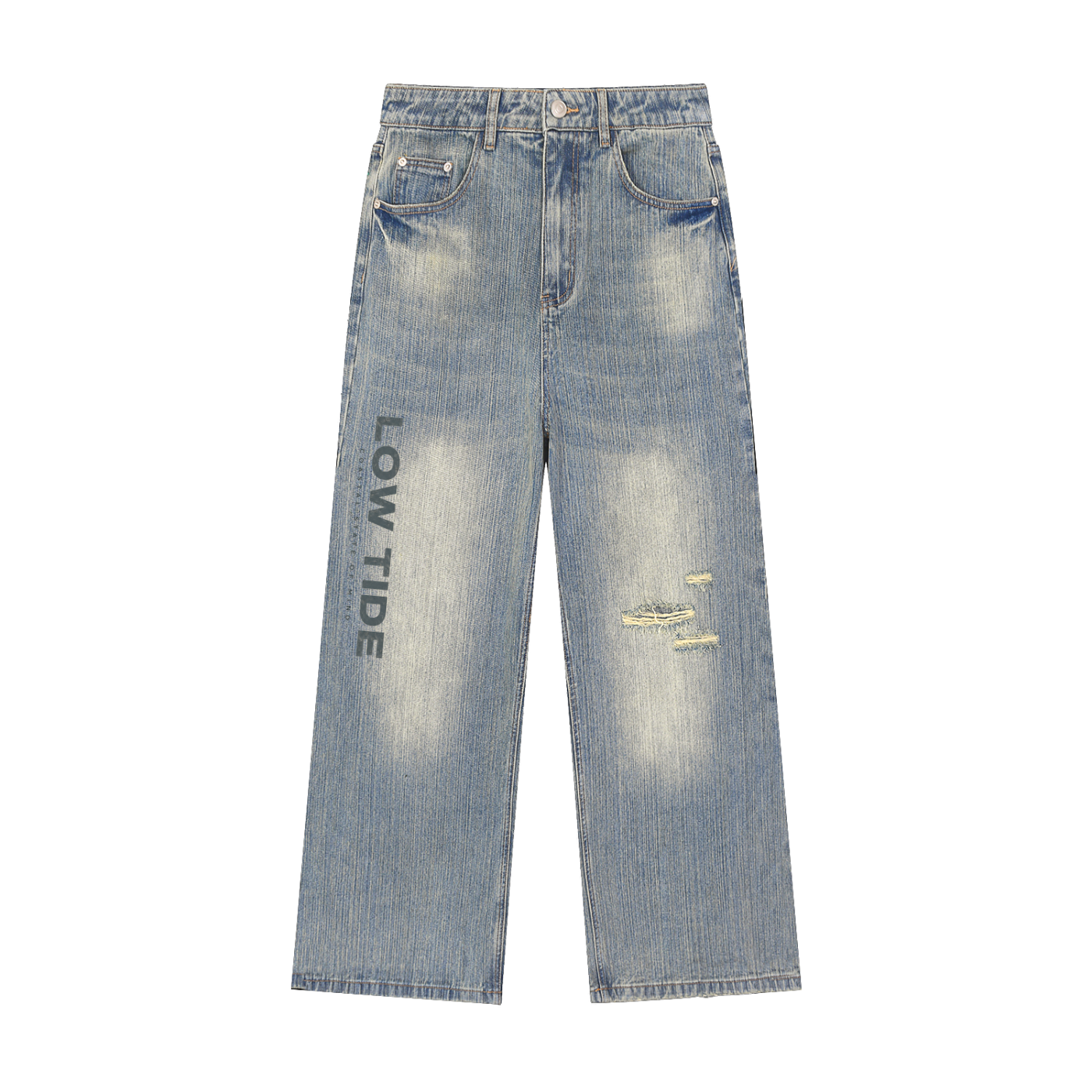 Vintage Wash Distressed Denim Jeans