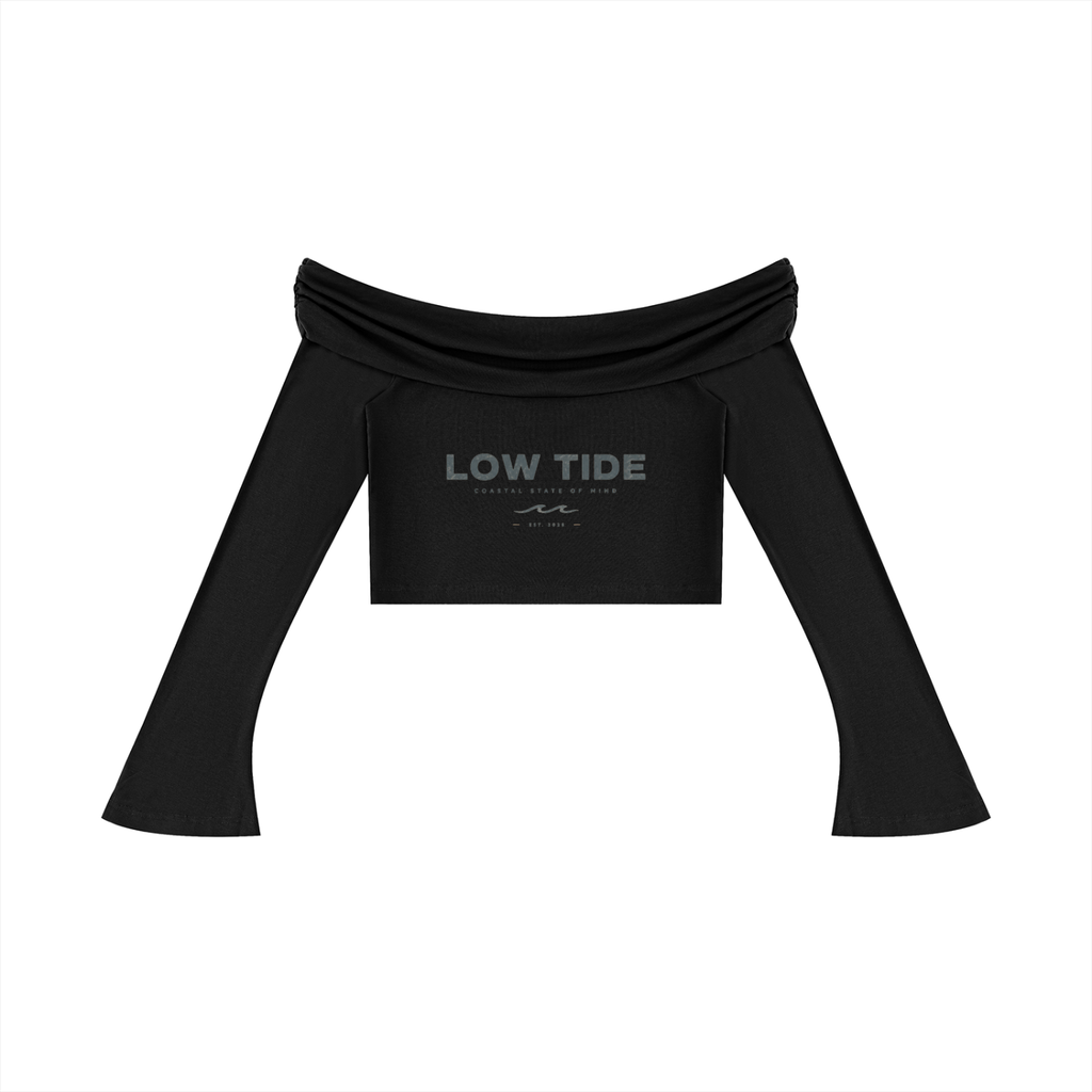 Women's Off-the-Shoulder Bell Sleeve Crop T-Shirt