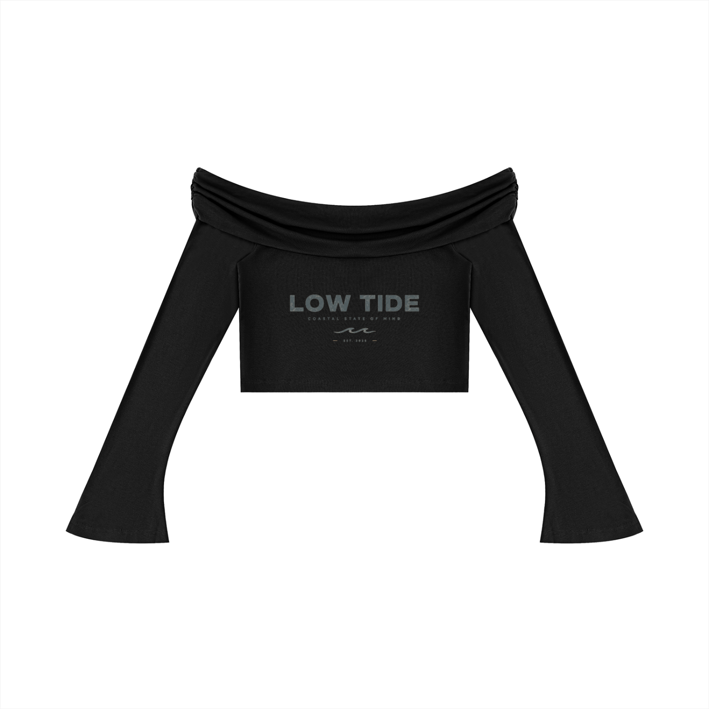 Women's Off-the-Shoulder Bell Sleeve Crop T-Shirt