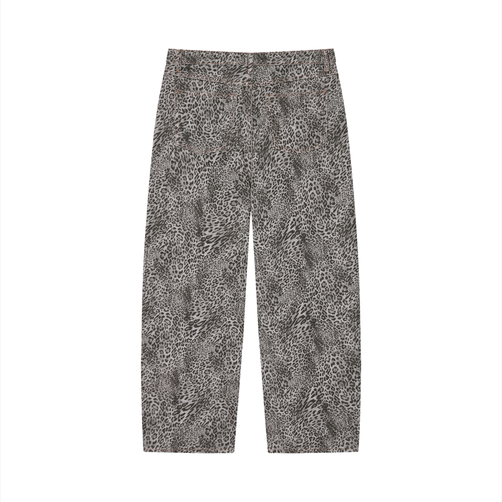 Low Tide - Unisex Vintage Wash Leopard Wide Leg Jeans