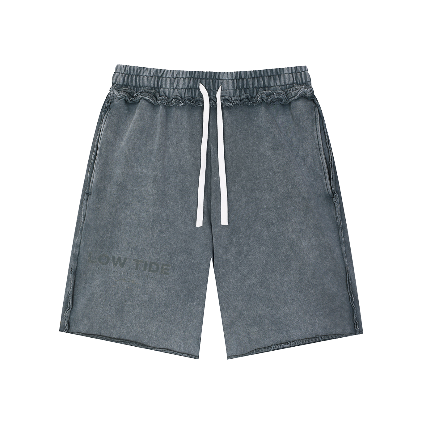 Unisex Mineral Wash Raw Edge Shorts