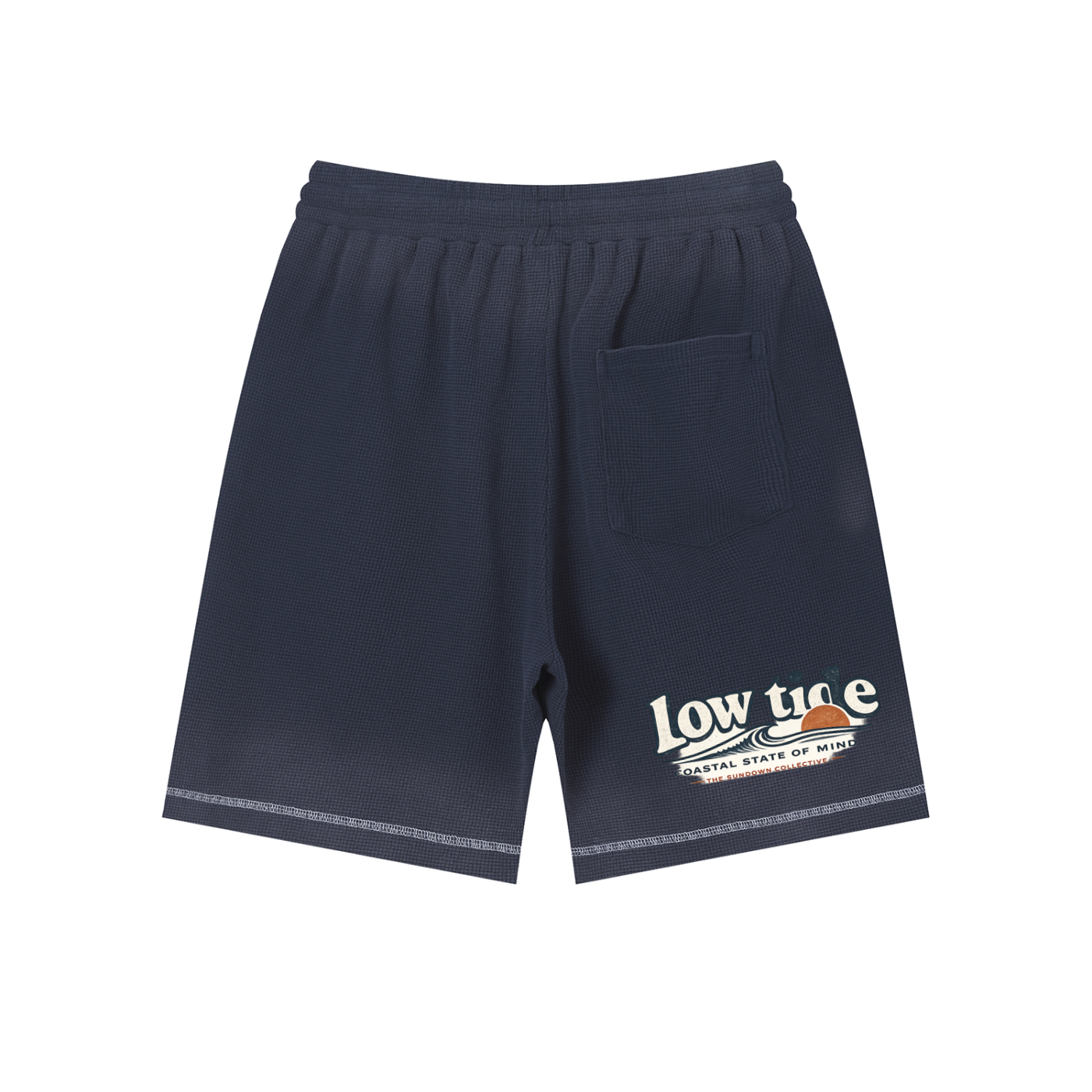 Unisex Sunfade Waffle Raw Hem Shorts