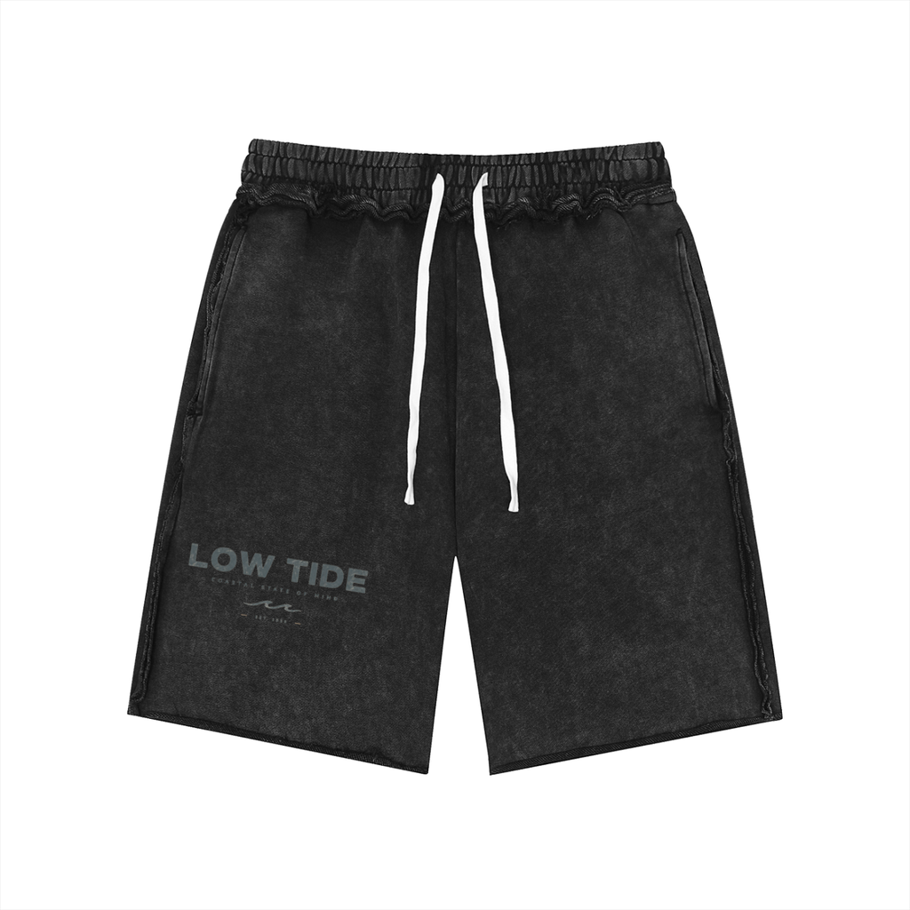 Unisex Mineral Wash Raw Edge Shorts
