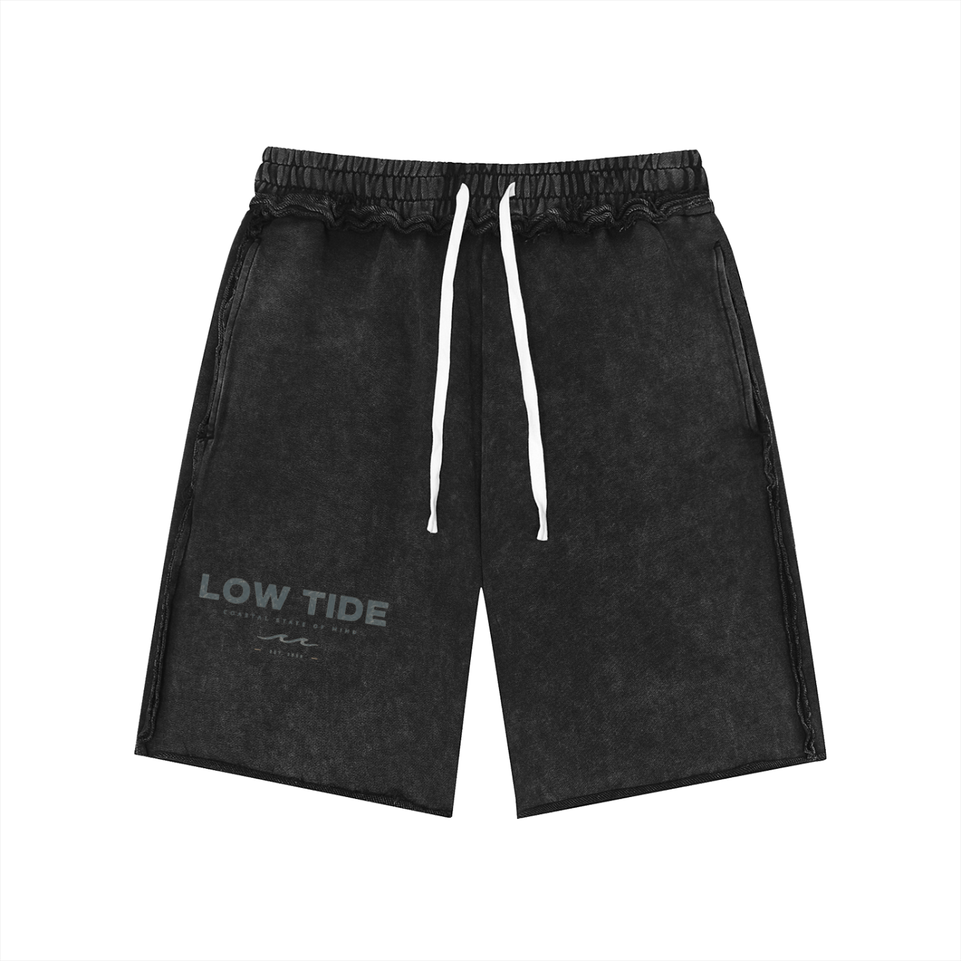 Unisex Mineral Wash Raw Edge Shorts