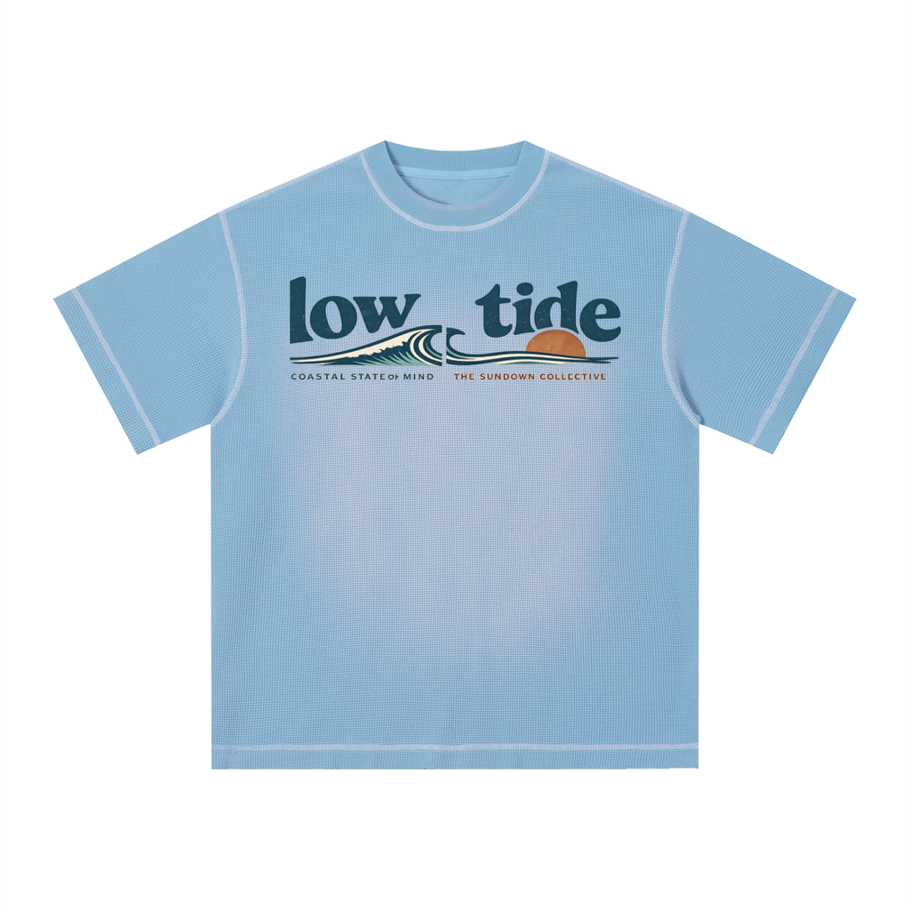 sundown -Unisex Sunfade Waffle Boxy T-Shirt -