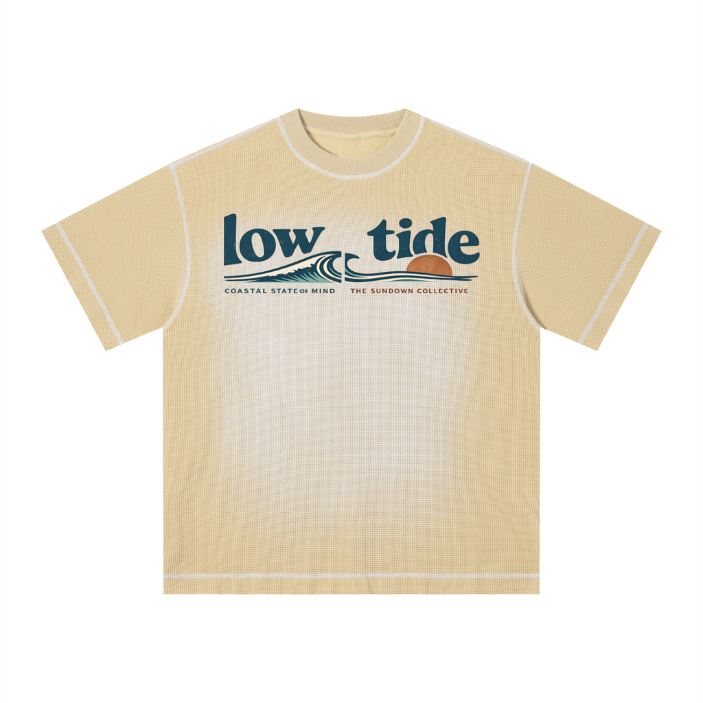 sundown -Unisex Sunfade Waffle Boxy T-Shirt -
